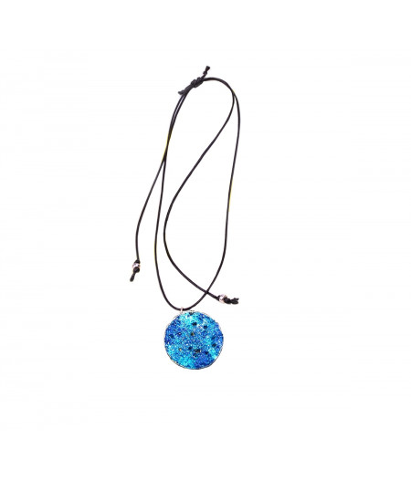 Colier casual argint Turquoise Drop pe snur reglabil