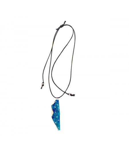 Colier casual argint Turquoise Waves pe snur reglabil