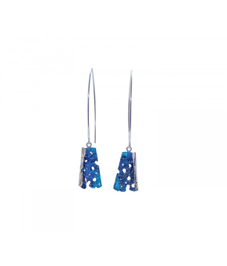 Cercei lungi argint Happy Turquoise