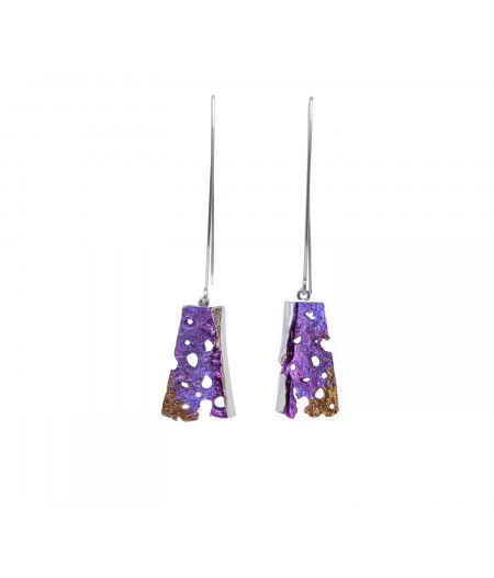 Cercei lungi argint Deep Purple