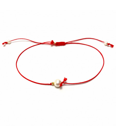 bratara cu perla de cultura si sfera din aur de 14k