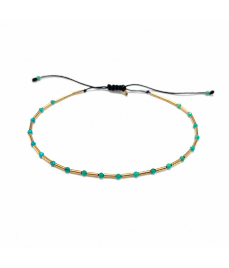 bratara din gold filled de 14k/20 (aur filat) si turcoaze de Arizona Alternance in Turquoise - maxi