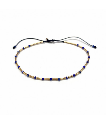 bratara din gold filled de 14k/20 (aur filat) si lapislazuli - Alternance in Blue