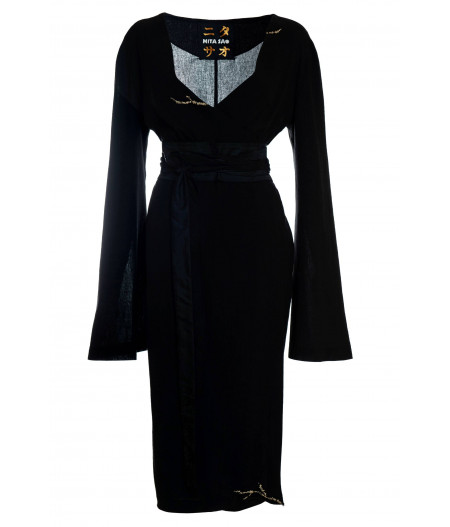KINTSUGI LONG BLACK KIMONO