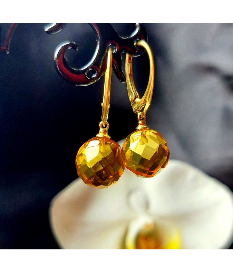 Cercei chihlimbar Golden Dreams