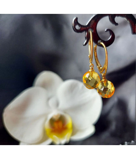 Cercei chihlimbar Golden Dreams