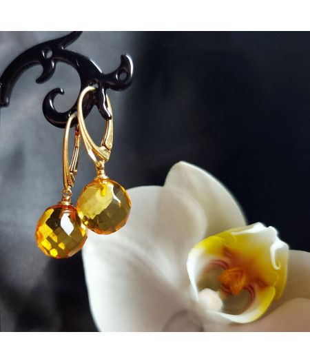 Cercei chihlimbar Golden Dreams