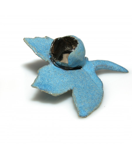 Brosa-pin din ceramica glazurata 'leaf'