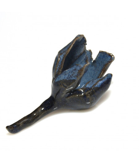 Brosa-pin din ceramica glazurata 'dark night'