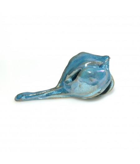 Brosa-pin din ceramica 'blue iris'