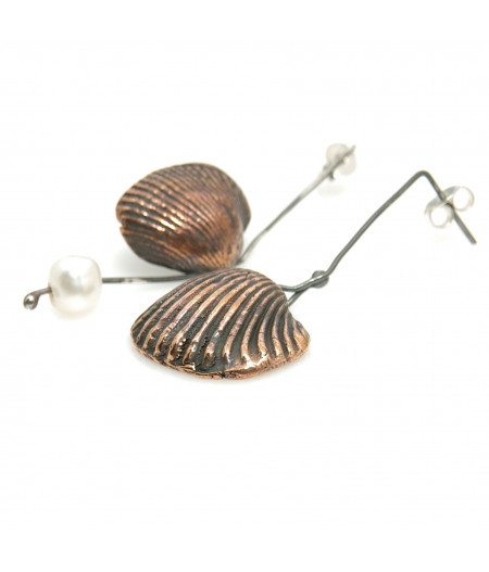 Cercei asimetrici Bronze shells