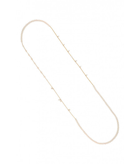 colier lung cu perle de cultura si elemente din gold filled de 14k/20 Pearl Fusion II