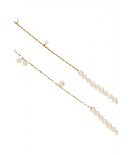 colier lung cu perle de cultura si elemente din gold filled de 14k/20 Pearl Fusion II