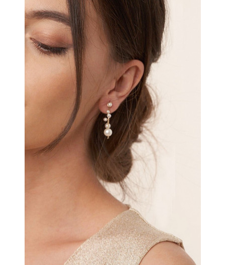 cercei cu perle de cultura Pearls Bouquet din aur filat 14k/20