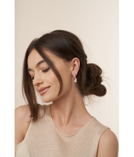 cercei cu perle de cultura Pearls Bouquet din aur filat 14k/20