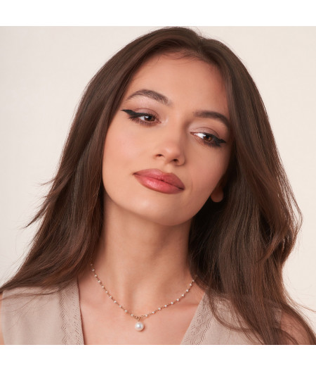 colier la baza gatului cu perle de cultura pe gold-filled de 14k/20