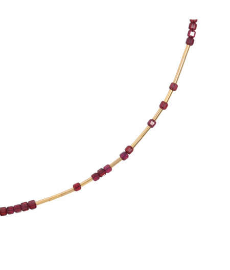 colier din gold filled de 14k/20 (aur filat) cu granate cubice