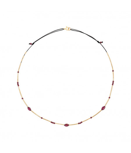 colier din gold filled de 14k/20 (aur filat) cu granate