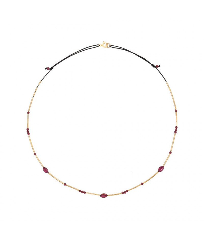 colier din gold filled de 14k/20 (aur filat) cu granate