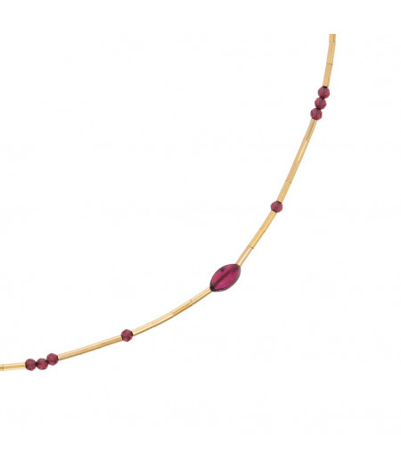 colier din gold filled de 14k/20 (aur filat) cu granate