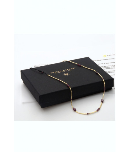colier din gold filled de 14k/20 (aur filat) cu granate