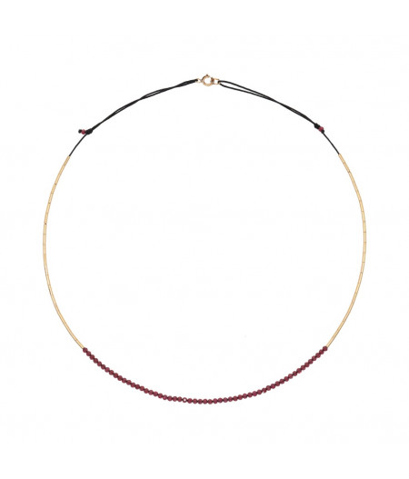 colier din gold filled de 14k/20 (aur filat) si granate
