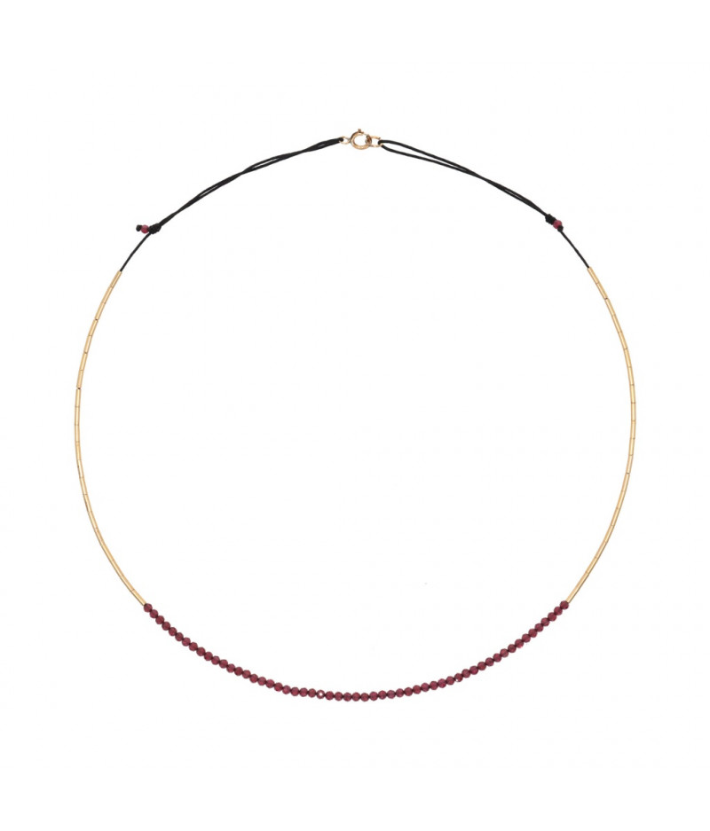 colier din gold filled de 14k/20 (aur filat) si granate