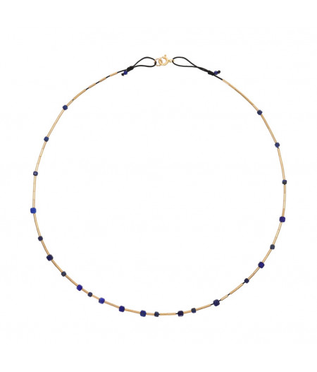 colier din gold filled de 14k/20 (aur filat) si lapislazuli cubice