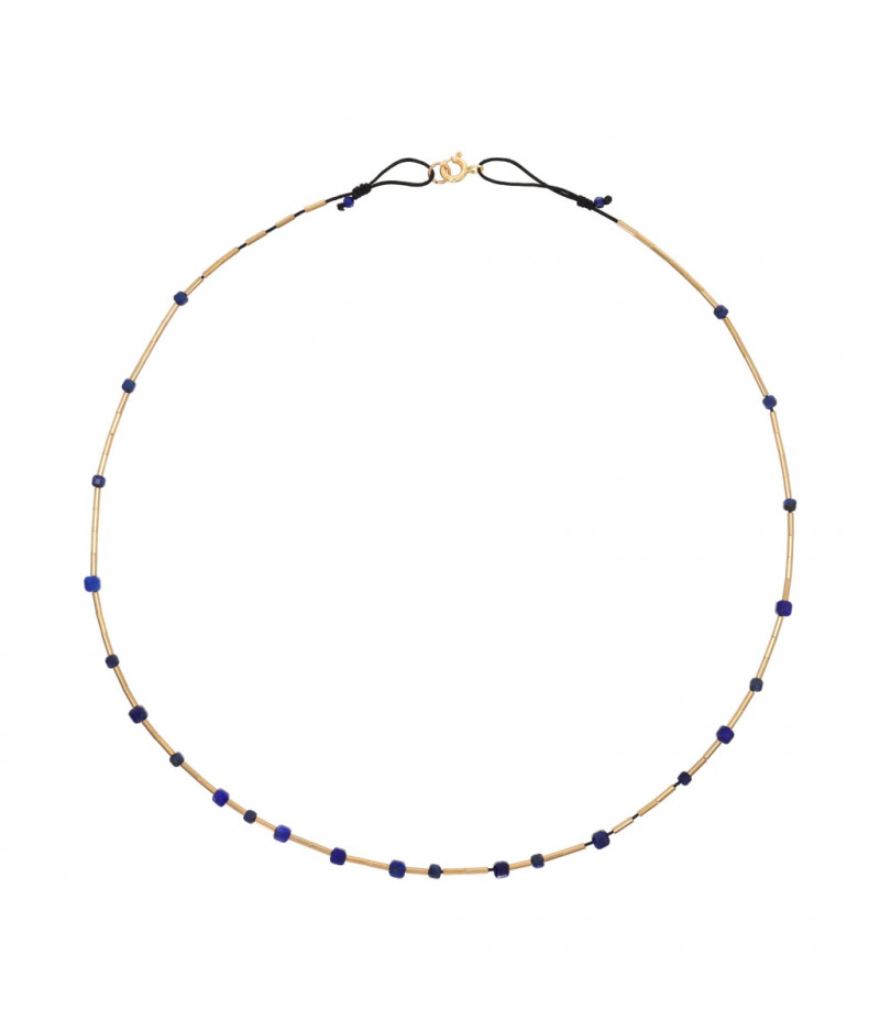 colier din gold filled de 14k/20 (aur filat) si lapislazuli cubice