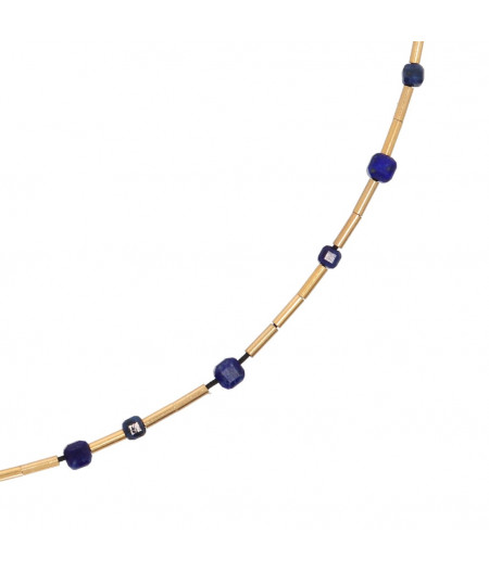 colier din gold filled de 14k/20 (aur filat) si lapislazuli cubice