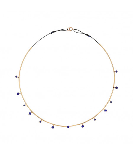 colier din gold filled de 14k/20 (aur filat) si lapislazuli