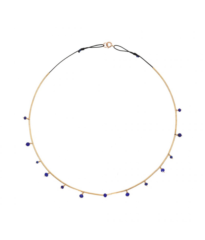 colier din gold filled de 14k/20 (aur filat) si lapislazuli