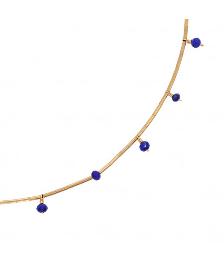 colier din gold filled de 14k/20 (aur filat) si lapislazuli