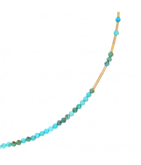 colier cu turcoaze si elemente din gold filled de 14k/20