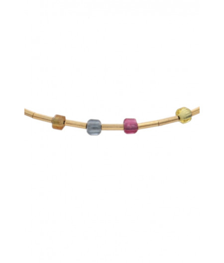 bratara ajustabila cu turmaline multicolore din gold filled 14k /20 (aur filat)