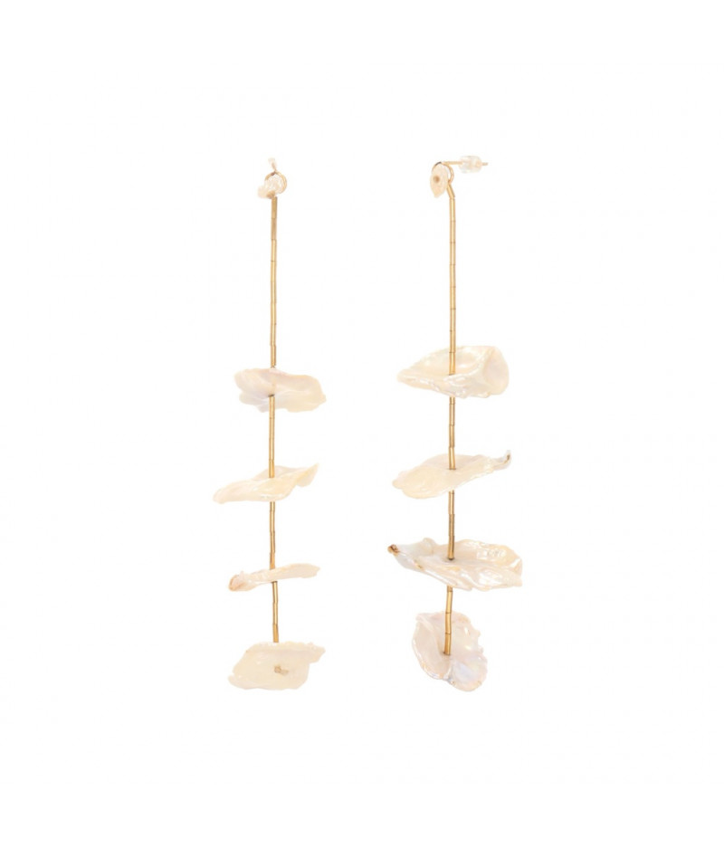 cercei cu perle de cultura Keshi, Pearls Petals din gold filled de 14k/20 (aur filat)