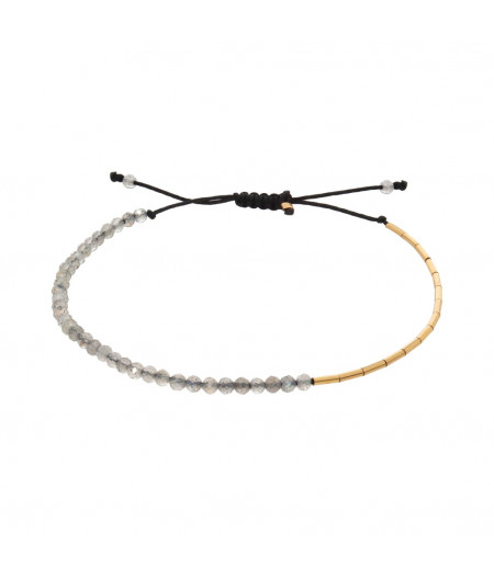 bratara din gold filled de 14k/20 (aur filat) si labradorit - 50/50