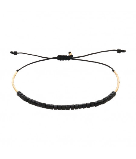 bratara din gold filled de 14k/20 (aur filat) si spinel negru cubic