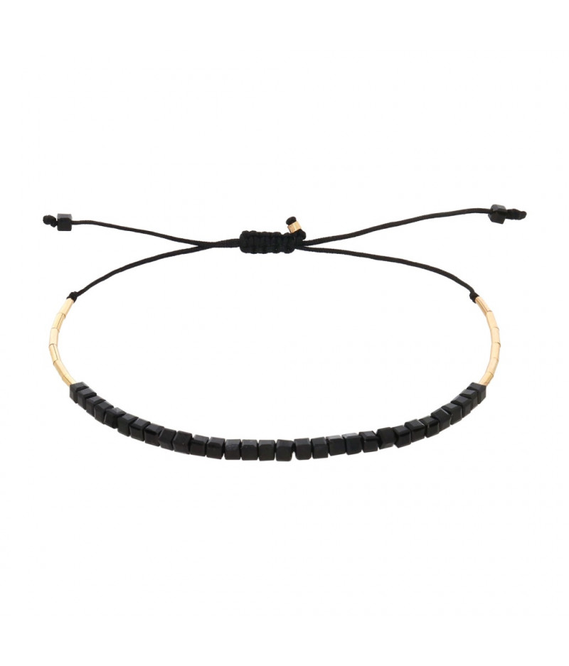 bratara din gold filled de 14k/20 (aur filat) si spinel negru cubic