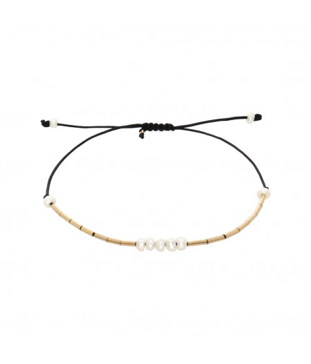 bratara Mini Pearls II din gold filled de 14k/20 (aur filat) si perle de cultura