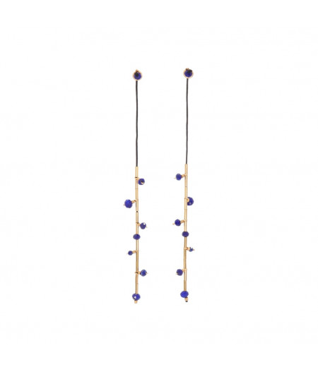 cercei pe snur cu lapislazuli din gold filled de 14k/20