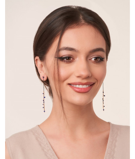cercei pe snur cu lapislazuli din gold filled de 14k/20