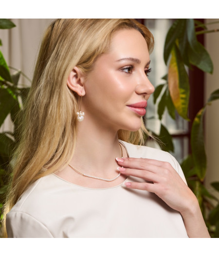 colier cu perle de cultura si elemente din gold filled de 14k/20
