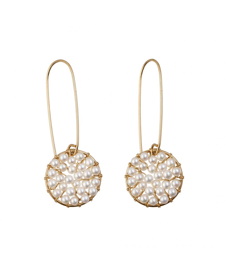 cercei Pendulum cu perle de cultura din gold filled 14k/20