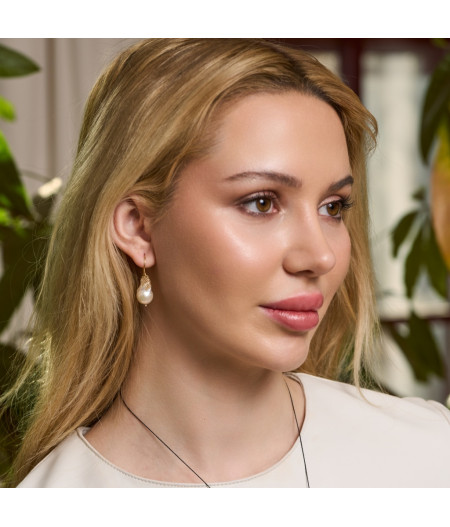 cercei cu perle Keshi din gold filled 14k/20