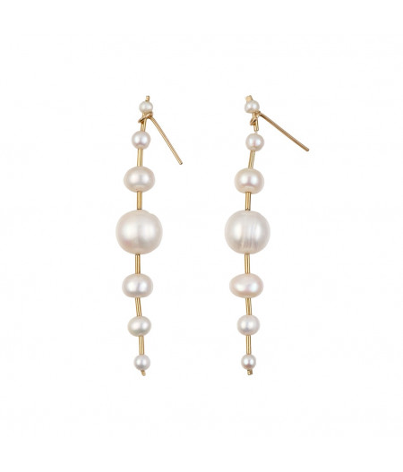 cercei cu perle de cultura si elemente din gold filled 14k/20