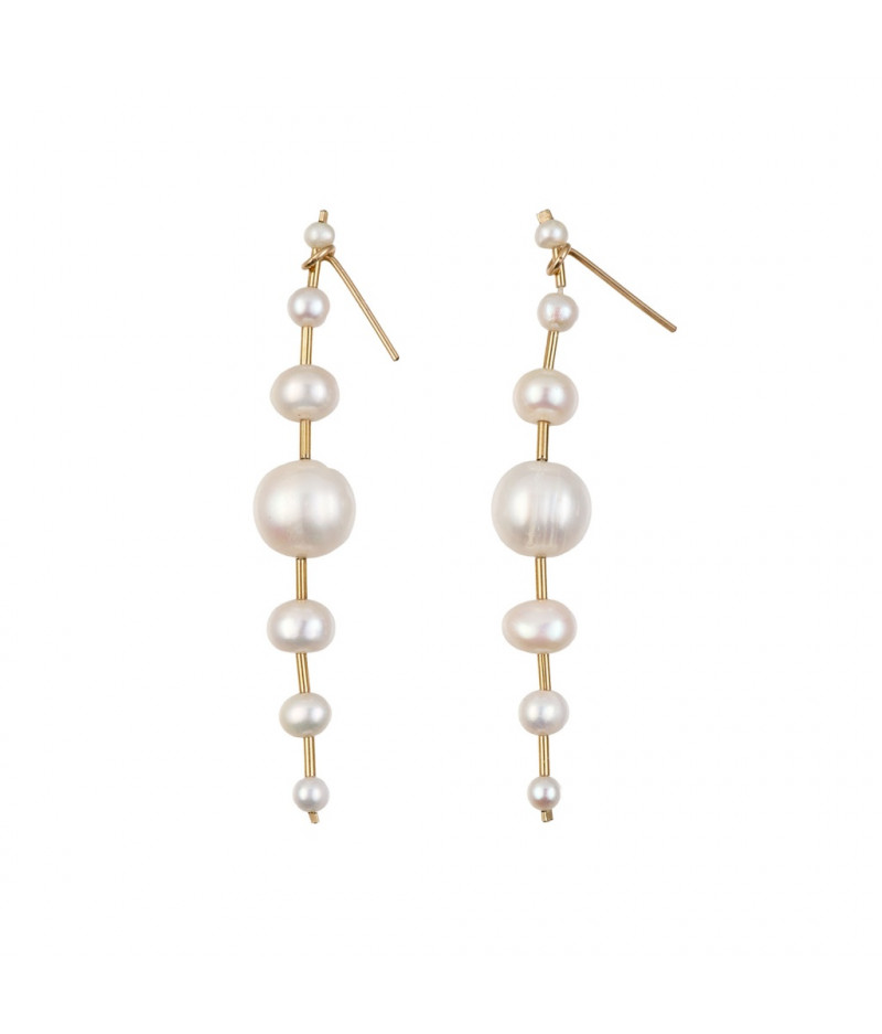 cercei cu perle de cultura si elemente din gold filled 14k/20