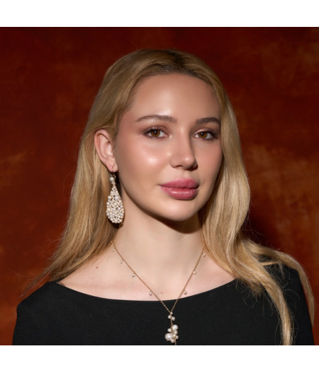 cercei statement cu perle de cultura si gold filled 14k/20