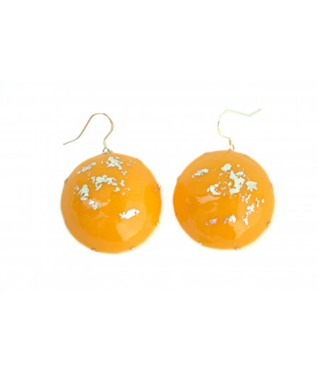 Yellow-candy-silver-foil-earrings