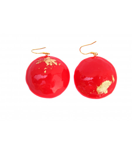 Red-candy-golden-foil-earrings